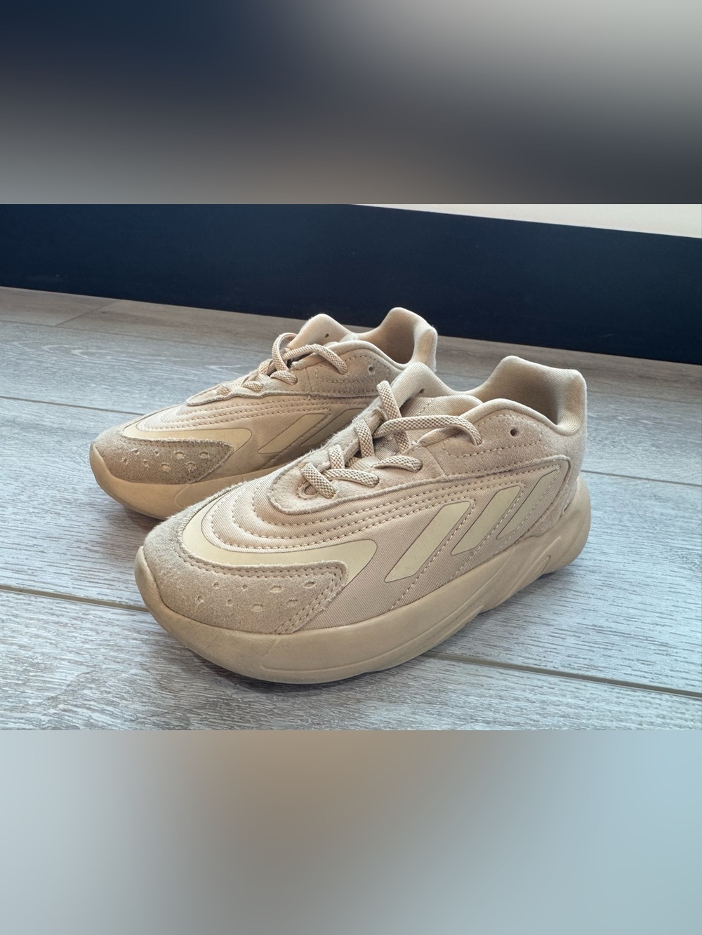 Kids Adidas Neutral Beige Athletic Sneakers - Comfortable Everyday Shoes